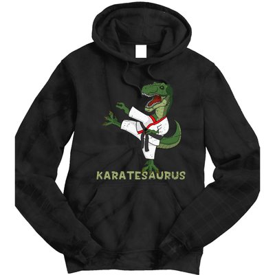 Karate Dinosaur Karatesaurus Trex Karatist Tie Dye Hoodie