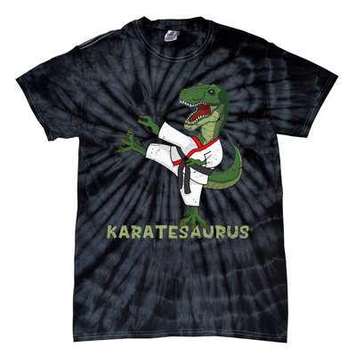 Karate Dinosaur Karatesaurus Trex Karatist Tie-Dye T-Shirt