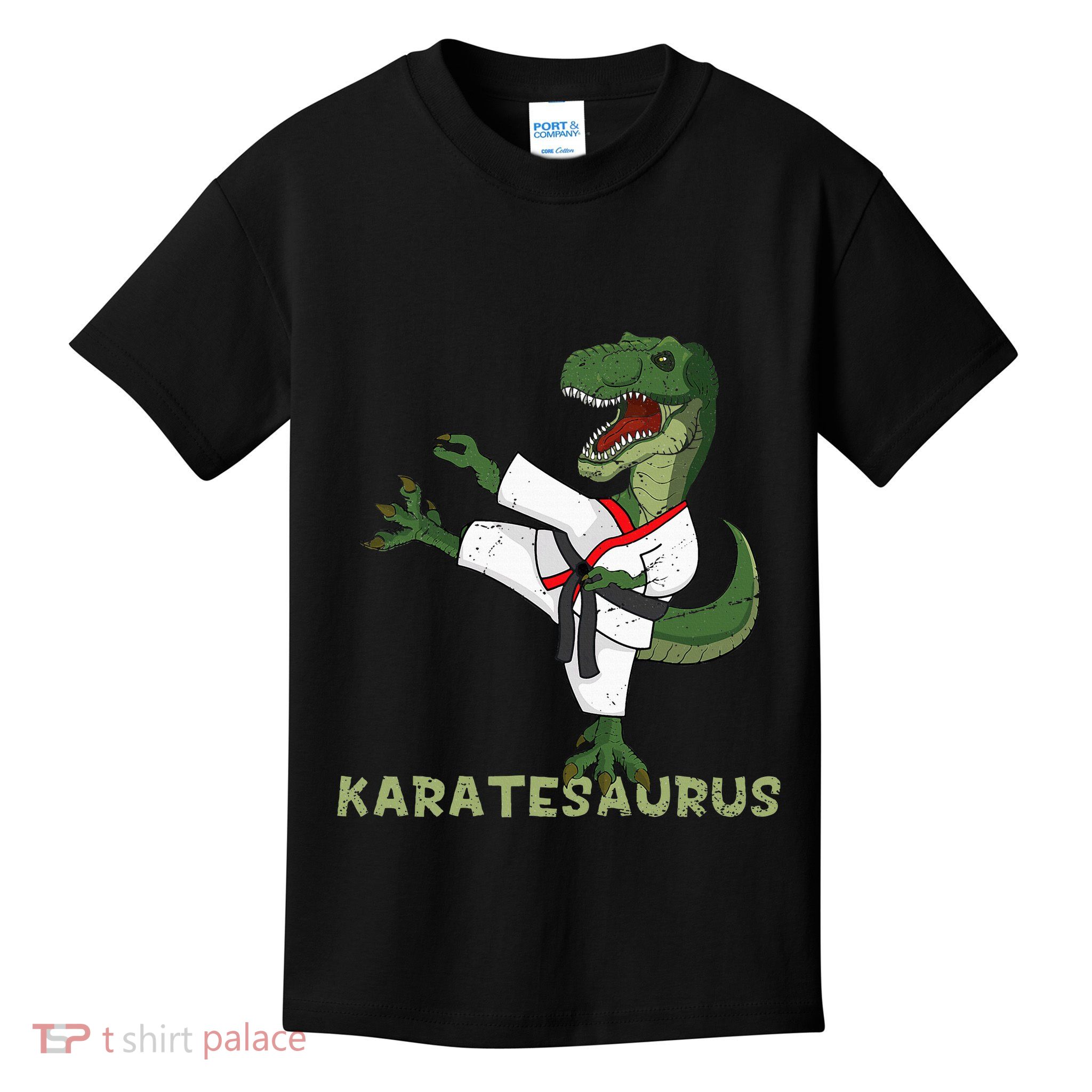 Karate Dinosaur Karatesaurus Trex Karatist Kids T-Shirt
