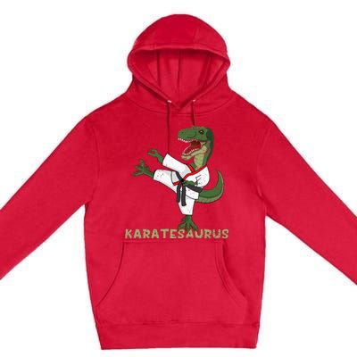 Karate Dinosaur Karatesaurus Trex Karatist Premium Pullover Hoodie