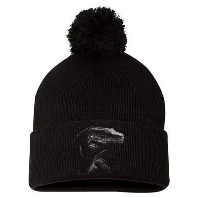 Komodo Dragon Pom Pom 12in Knit Beanie