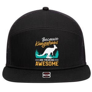 Kangaroo Design Kangaroo Animal 7 Panel Mesh Trucker Snapback Hat