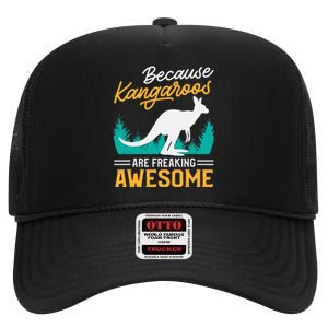 Kangaroo Design Kangaroo Animal High Crown Mesh Back Trucker Hat