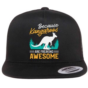 Kangaroo Design Kangaroo Animal Flat Bill Trucker Hat