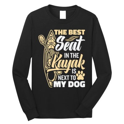 Kayaking Dog Kayaking Gear Lake Kayaking With Dog Kayak Funny Gift Long Sleeve Shirt