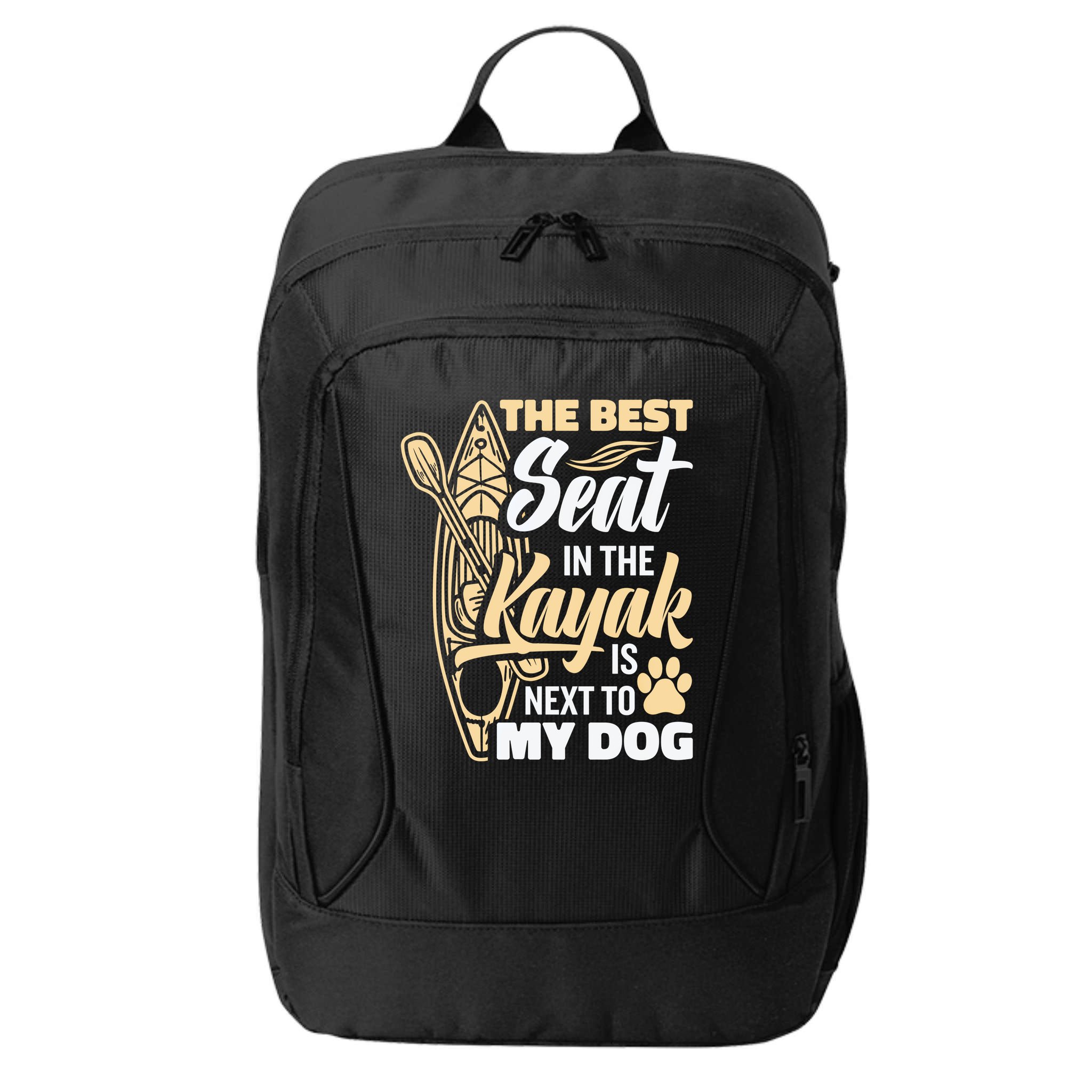 Kayaking Dog Kayaking Gear Lake Kayaking With Dog Kayak Funny Gift City Backpack