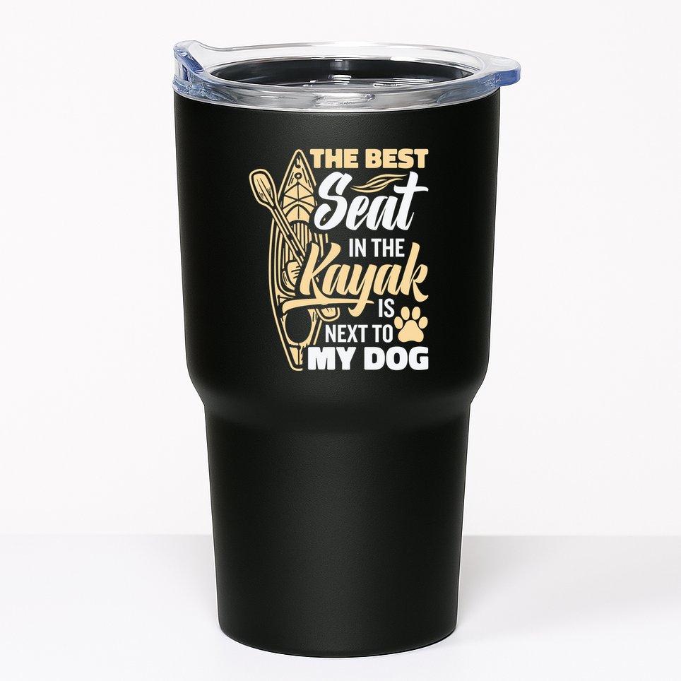 Kayaking Dog Kayaking Gear Lake Kayaking With Dog Kayak Funny Gift Tumbler