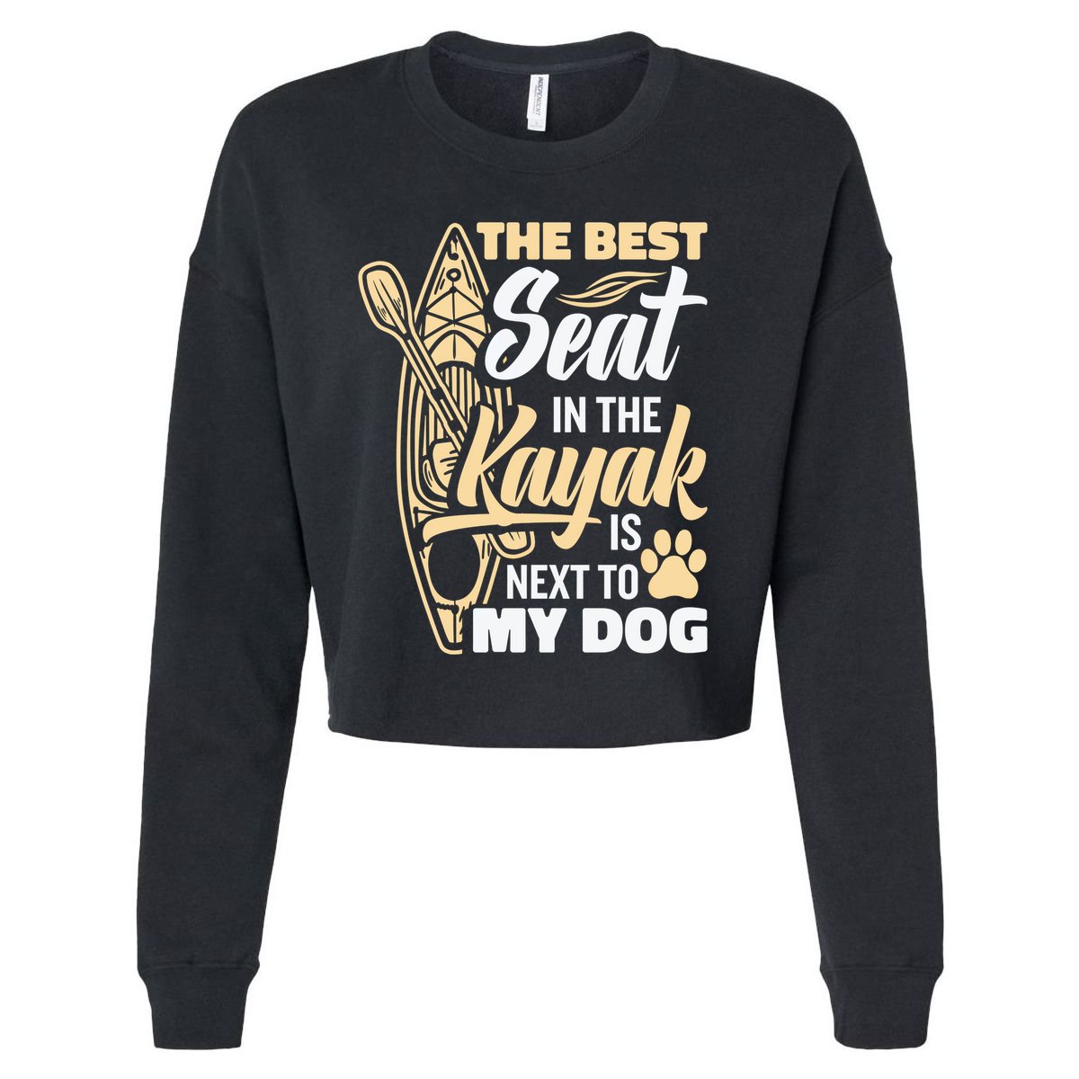 Kayaking Dog Kayaking Gear Lake Kayaking With Dog Kayak Funny Gift Cropped Pullover Crew