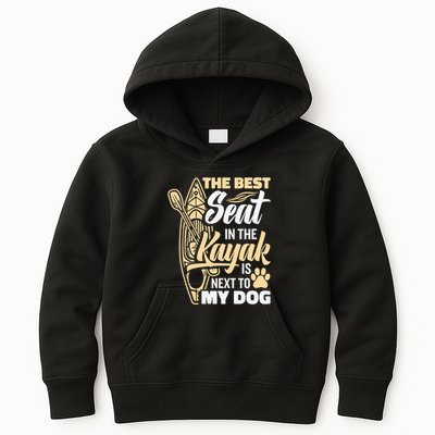 Kayaking Dog Kayaking Gear Lake Kayaking With Dog Kayak Funny Gift Kids Hoodie