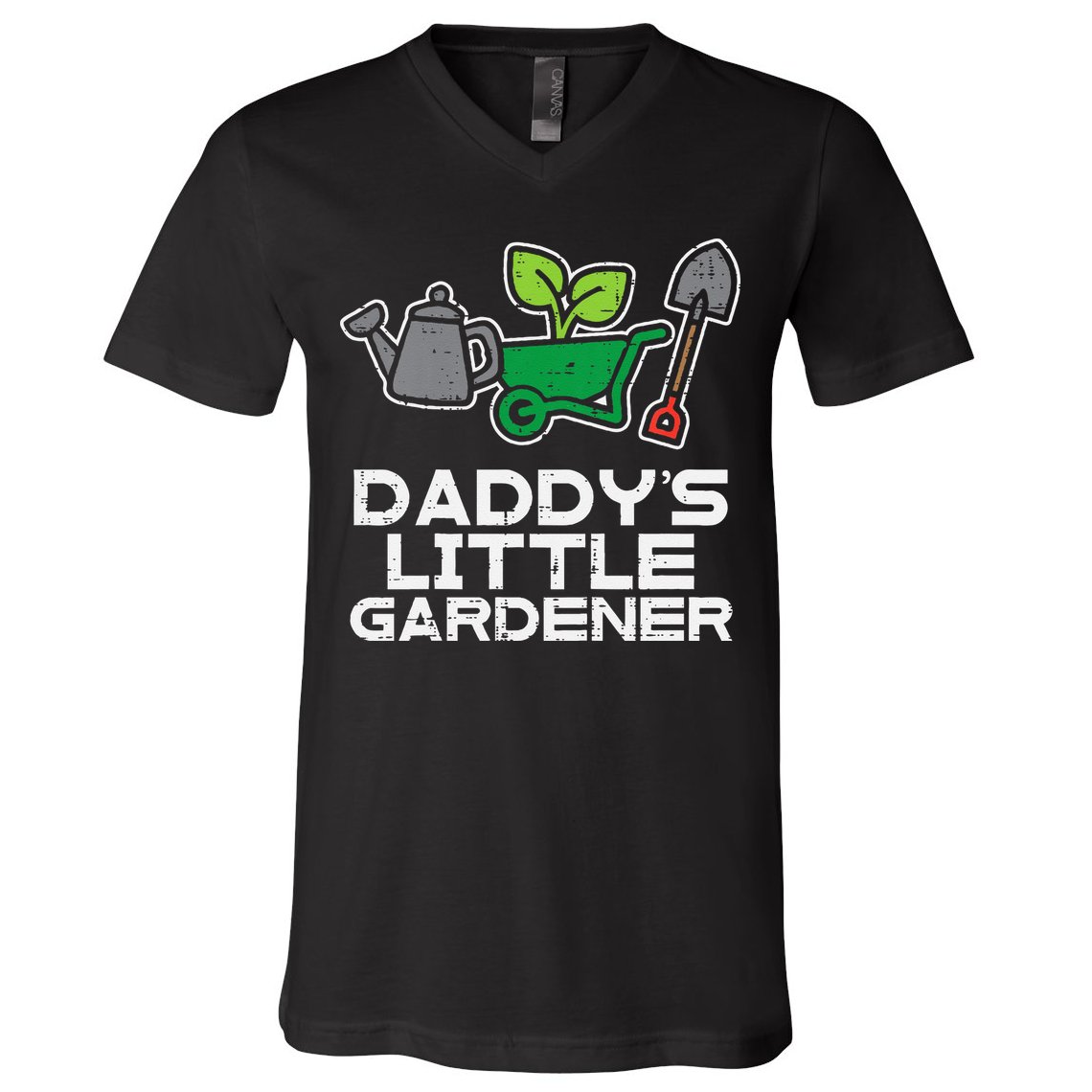 Kids Daddys Little Gardener Gardening Kids Toddlers V-Neck T-Shirt