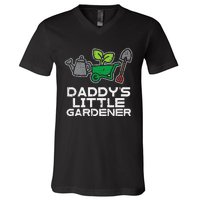 Kids Daddys Little Gardener Gardening Kids Toddlers V-Neck T-Shirt