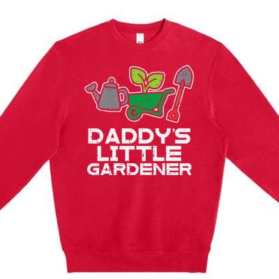 Kids Daddys Little Gardener Gardening Kids Toddlers Premium Crewneck Sweatshirt