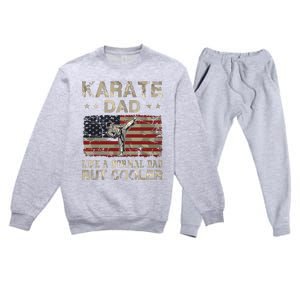 Karate Dad Like A Normal Dad But Cooler Fathers Day Premium Crewneck Sweatsuit Set