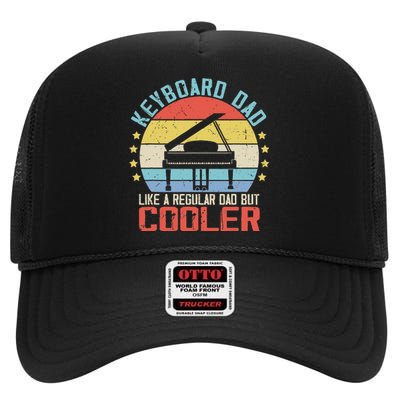 Keyboard Dad Like Normal Dad But Cooler High Crown Mesh Back Trucker Hat