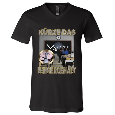 Kürze Das Lehrergehalt V-Neck T-Shirt