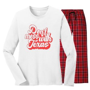 Kids Dont Mess With The Texas People Baby Texas Boy Texas Women's Long Sleeve Flannel Pajama Set 