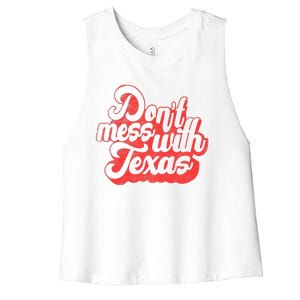 Kids Dont Mess With The Texas People Baby Texas Boy Texas Women's Racerback Cropped Tank