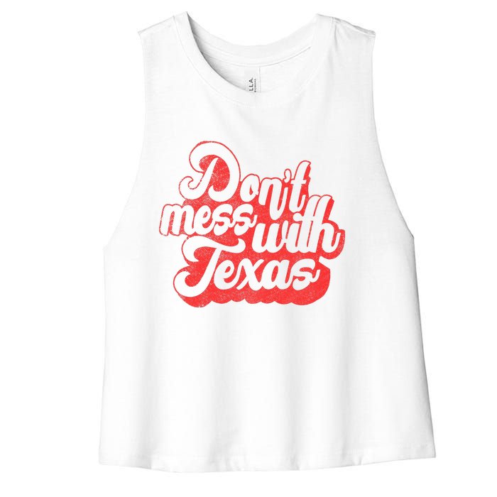 Kids Dont Mess With The Texas People Baby Texas Boy Texas Women's Racerback Cropped Tank