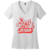 Kids Dont Mess With The Texas People Baby Texas Boy Texas Women's V-Neck T-Shirt