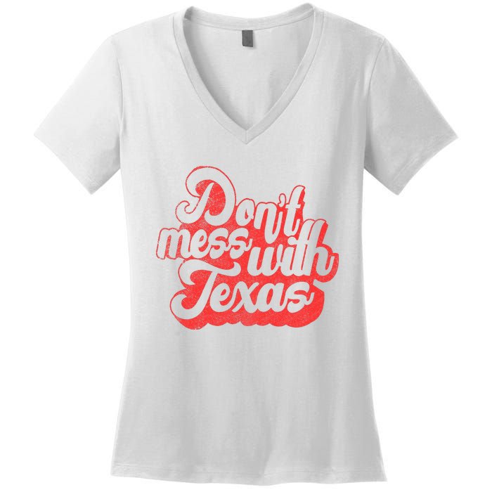 Kids Dont Mess With The Texas People Baby Texas Boy Texas Women's V-Neck T-Shirt