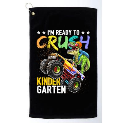 Kindergarten Dinosaur Monster Truck Back To School Boy Gift Platinum Collection Golf Towel