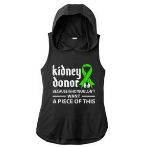 Kidney Donor Organ Transplant Ladies PosiCharge Tri-Blend Wicking Draft Hoodie Tank