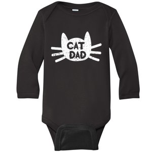 Kitty Daddy Papa Fathers Day Cat Dad Baby Long Sleeve Bodysuit