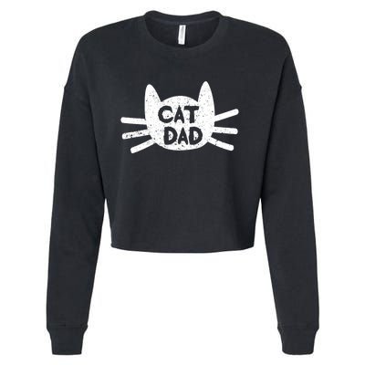 Kitty Daddy Papa Fathers Day Cat Dad Cropped Pullover Crew