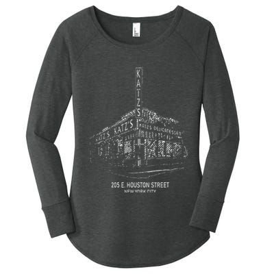 Katz Delicatessen Restaurant, Vintage Deli New York Women's Perfect Tri Tunic Long Sleeve Shirt