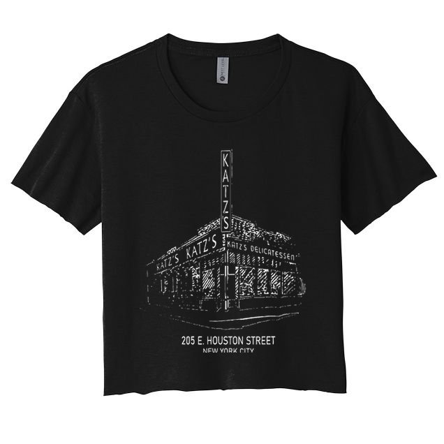 Katz Delicatessen Restaurant, Vintage Deli New York Crop Top