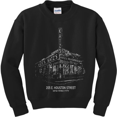 Katz Delicatessen Restaurant, Vintage Deli New York Kids Sweatshirt