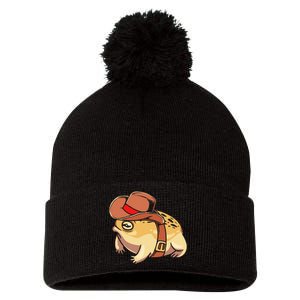 Kawaii Desert Rain Frog With Cowboy Hat Pom Pom 12in Knit Beanie