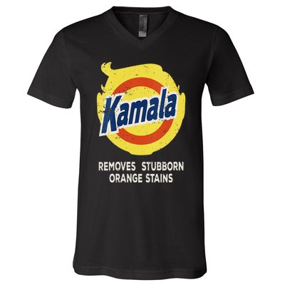 Kamala Detergent Removes Stubborn Orange Stains Antitrump V-Neck T-Shirt