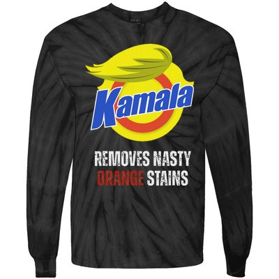 Kamala Detergent Removes Stubborn Orange Stains Anti Trump Tie-Dye Long Sleeve Shirt