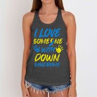 kid Down Syndrome Awareness  Month Special Needs Love T21 Women's Knotted Racerback Tank