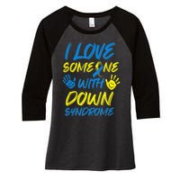 kid Down Syndrome Awareness  Month Special Needs Love T21 Women's Tri-Blend 3/4-Sleeve Raglan Shirt