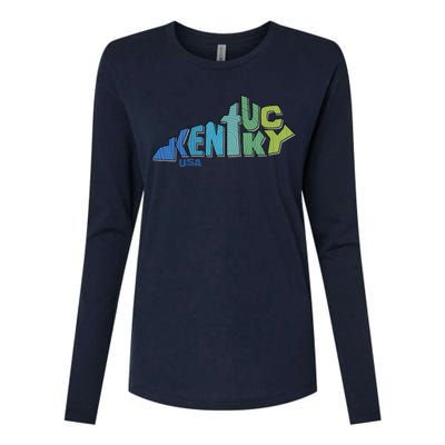 Kentucky Distorted Shape Womens Cotton Relaxed Long Sleeve T-Shirt