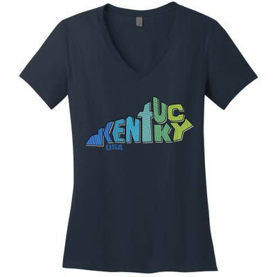Kentucky Distorted Shape Women's V-Neck T-Shirt