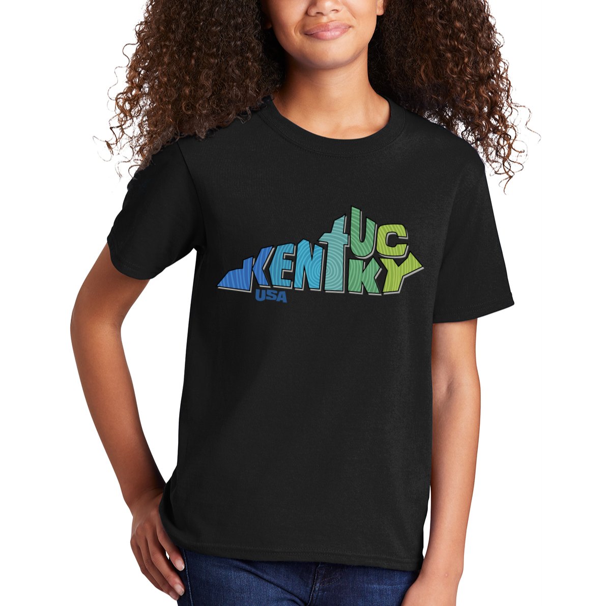 Kentucky Distorted Shape Kids T-Shirt