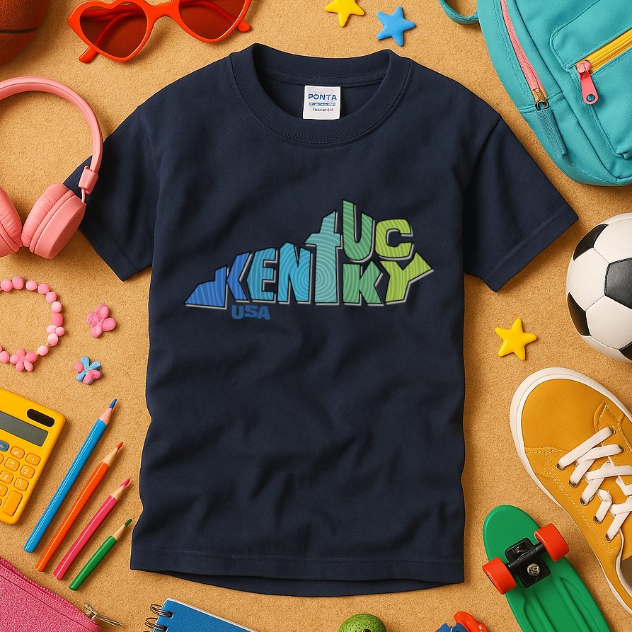 Kentucky Distorted Shape Kids T-Shirt