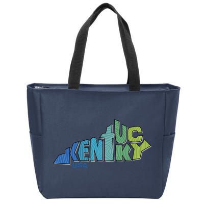 Kentucky Distorted Shape Zip Tote Bag