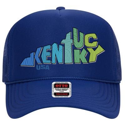 Kentucky Distorted Shape High Crown Mesh Back Trucker Hat