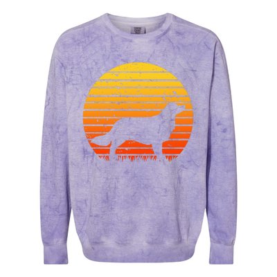 Kooikerhondje Dog Sunset Yellow Colorblast Crewneck Sweatshirt