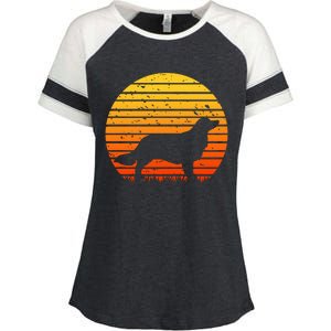 Kooikerhondje Dog Sunset Yellow Enza Ladies Jersey Colorblock Tee