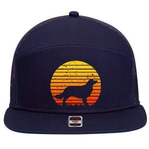 Kooikerhondje Dog Sunset Yellow 7 Panel Mesh Trucker Snapback Hat