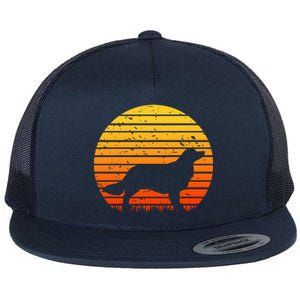 Kooikerhondje Dog Sunset Yellow Flat Bill Trucker Hat