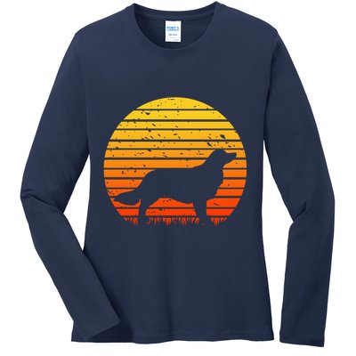 Kooikerhondje Dog Sunset Yellow Ladies Long Sleeve Shirt