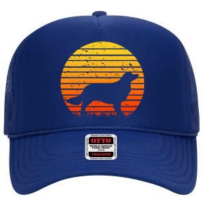 Kooikerhondje Dog Sunset Yellow High Crown Mesh Back Trucker Hat