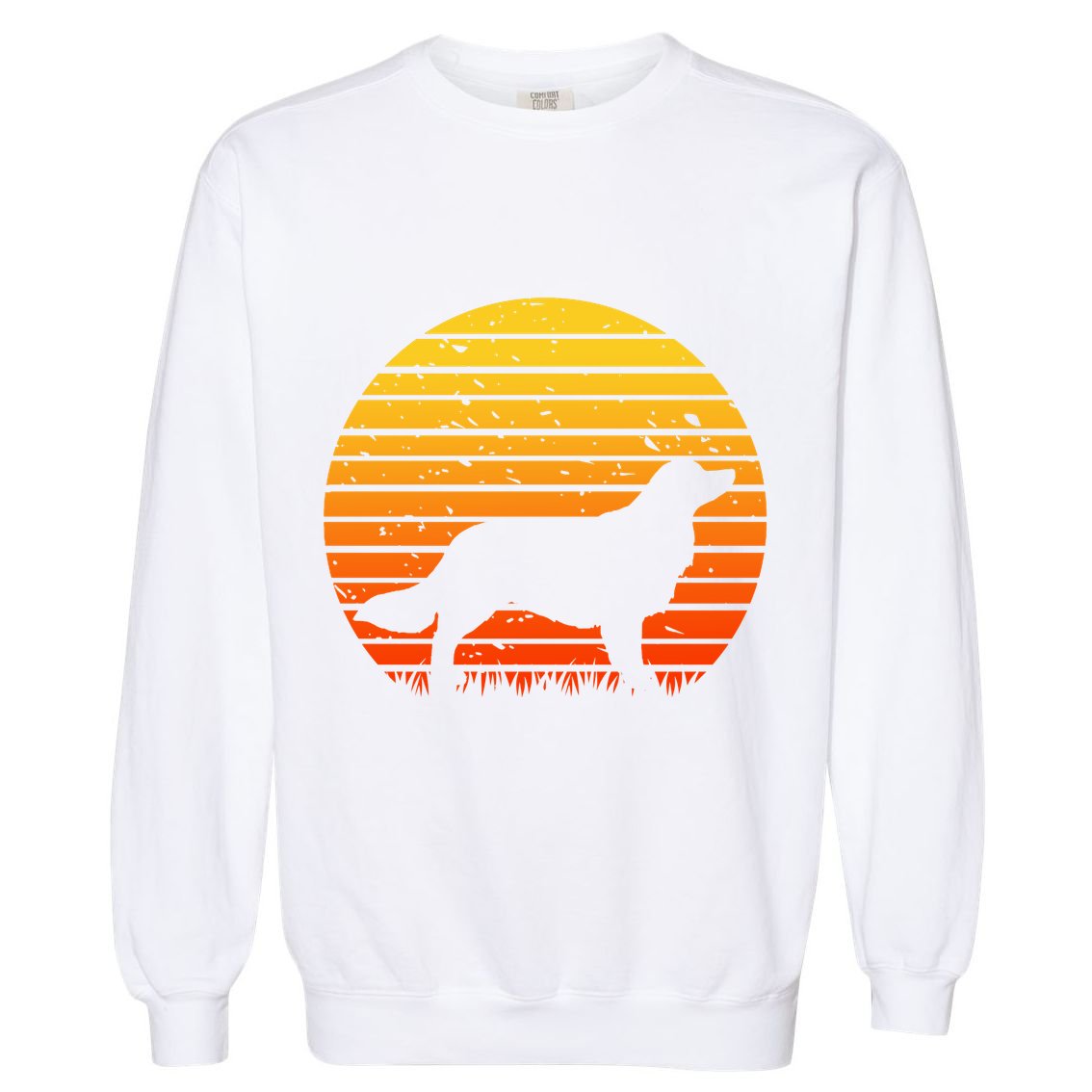 Kooikerhondje Dog Sunset Yellow Garment-Dyed Sweatshirt