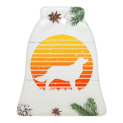 Kooikerhondje Dog Sunset Yellow Ceramic Bell Ornament